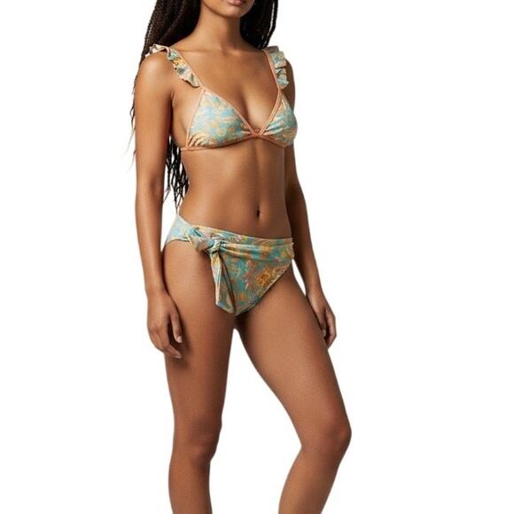 Heat Other - Heat Printed Two Piece Bikini Swim Bikini Set Size L Large Top Medium Bottom NWT